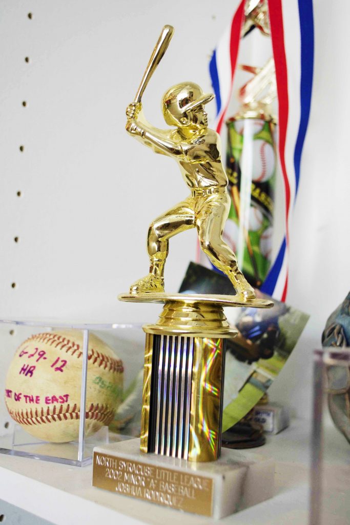 Little League baseball trophy.